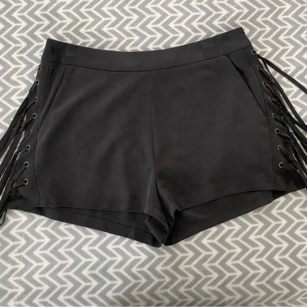 Womens suede festival shorts